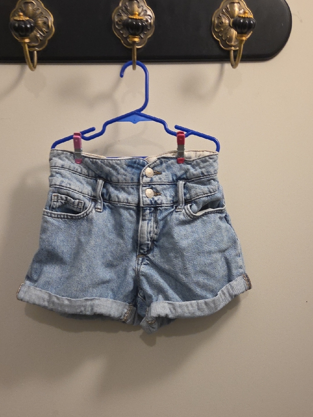 Banana Republic Light Blue High-Waist Denim Shorts (A101)